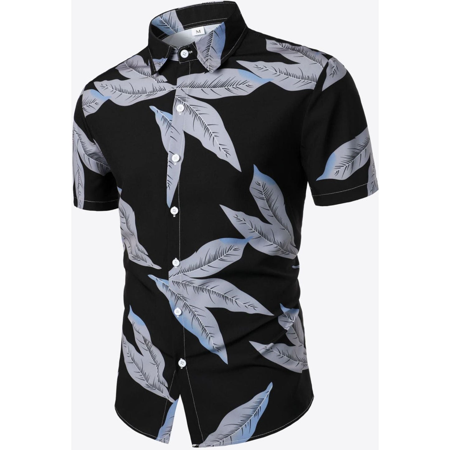 Printed Short Sleeve Collared Shirt